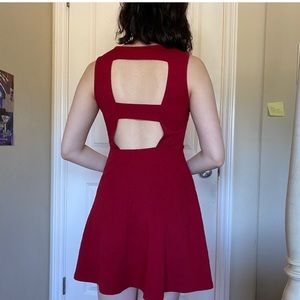 Red cut-out dress